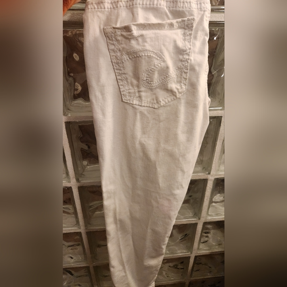 Silver cropped boyfriend jeans